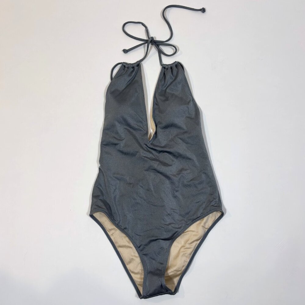 LA Hearts One Piece Swimsuit Dusk Gray Blue NEW - Medium
